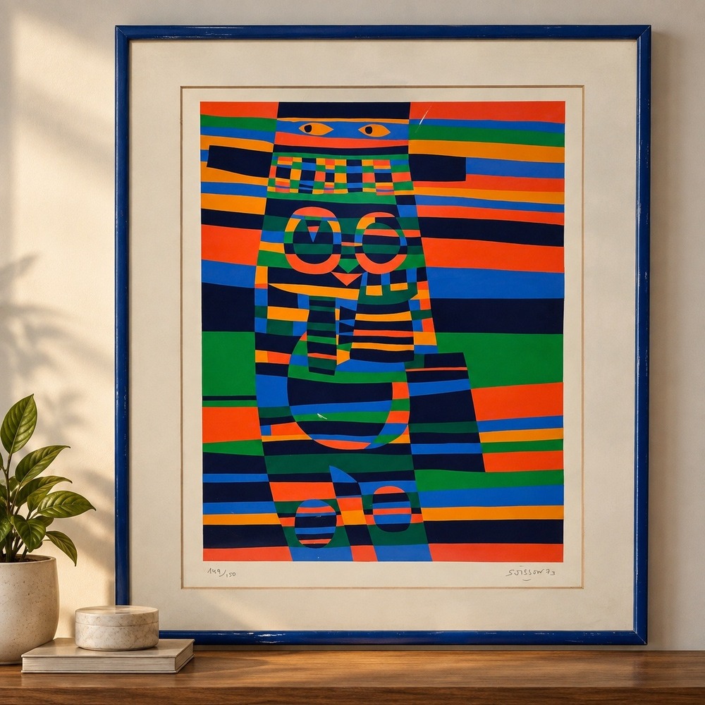 Jacques Soisson Signed Limited Edition Lithograph 149/150 Abstract Art 1973